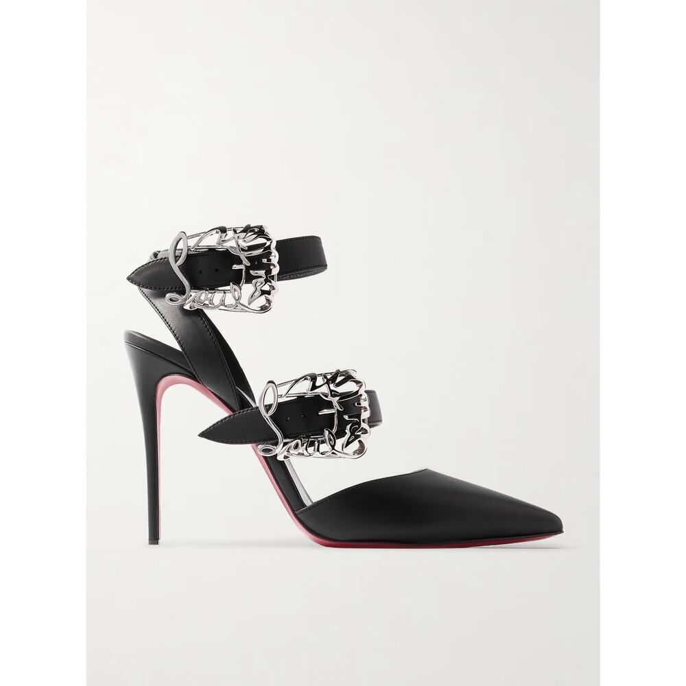 CHRISTIAN LOUBOUTIN 36 Giddylina 100 buckle-embellished leather pumps$1,495